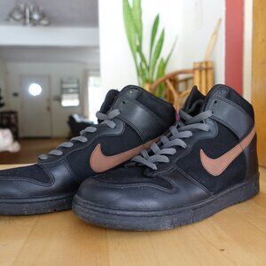 Nike Dunk High Black Suede & Leather Size 10 Mens
